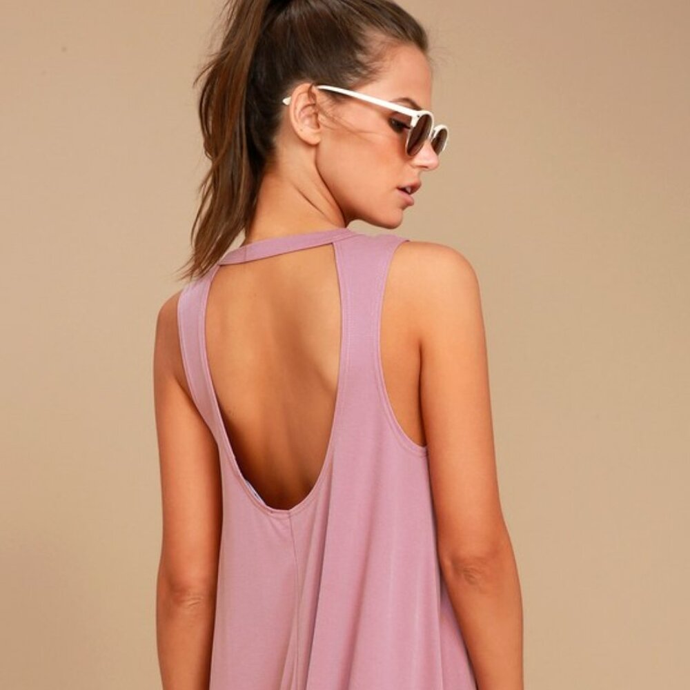 Lulus Chasing Sunshine Mauve Swing Dress Pink - Size Medium